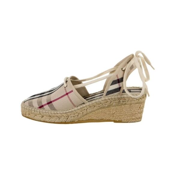 BURBERRYCanvas Plaid Print Espadrilles - Picture 6 of 8